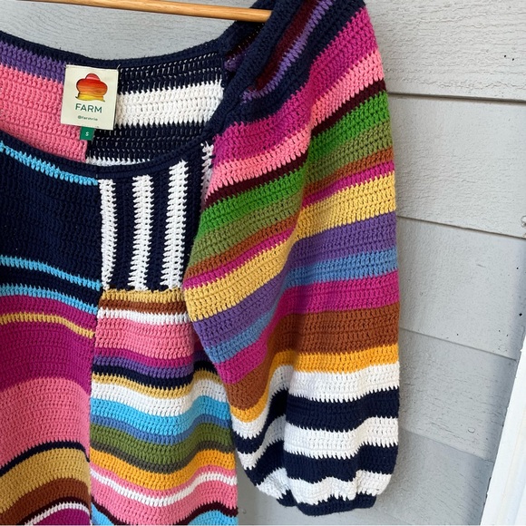 Farm Rio Mini Dress Knit Multicolored Festival Beach US S Small - Picture 7 of 13